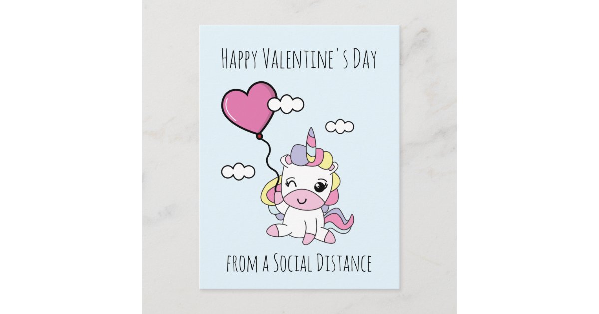 Unicorn Valentine's Day Postcard | Zazzle