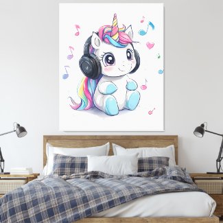 Unicorn Vibes Only – Music-Loving Unicorn Wall Art