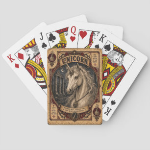 Unicorn, Vintage Circus Monsters Poker Cards