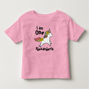 Unicorn w/ rainbow Cute sunflower for 1 year old Toddler T-shirt