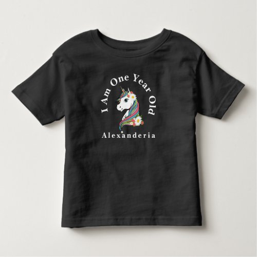 Unicorn w rainbow heart for 1 year old toddler t_shirt