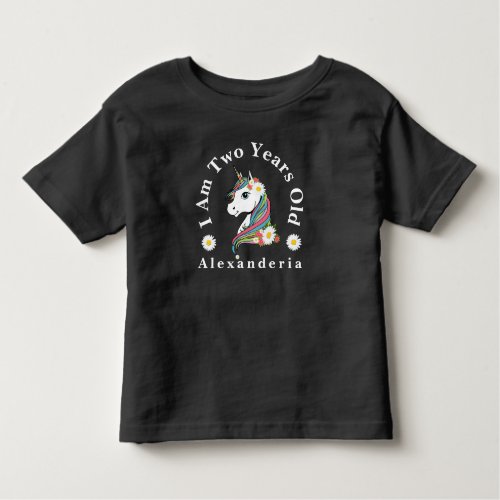 Unicorn w rainbow heart for 2 years old toddler t_shirt