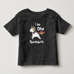 Unicorn w/ rainbow   purple pink flowers toddler t-shirt