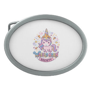 Unicorn Waffle Horn Society Print Ready Apparel Gr Belt Buckle