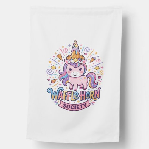 Unicorn Waffle Horn Society Print Ready Apparel Gr House Flag