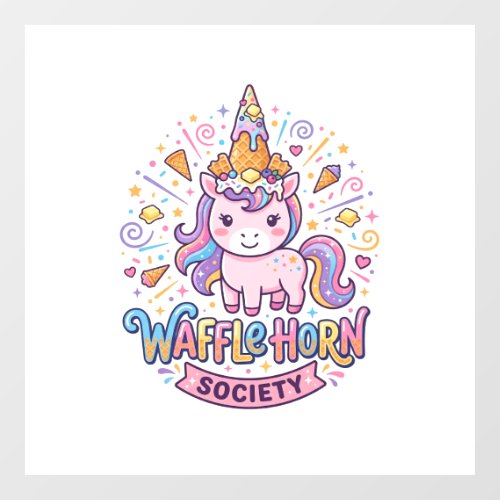 Unicorn Waffle Horn Society Print Ready Apparel Gr Window Cling