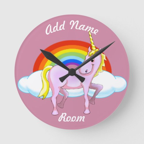 Unicorn Wall Clock Customizable