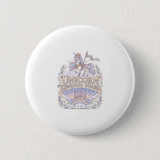 Unicorn Wanderlust Unicorn Gift Idea Vector Design Button (Front)