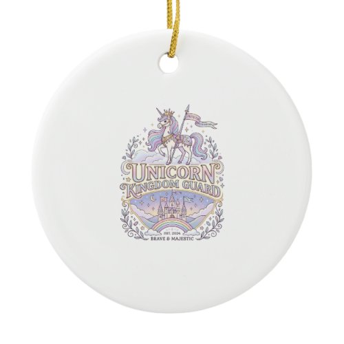 Unicorn Wanderlust Unicorn Gift Idea Vector Design Ceramic Ornament