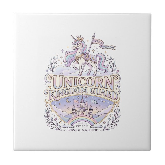 Unicorn Wanderlust Unicorn Gift Idea Vector Design Ceramic Tile (Front)
