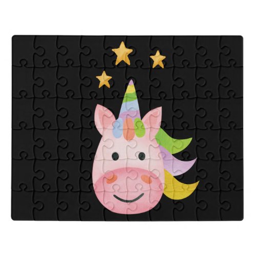 Unicorn Watercolor Animal Face Art Kids Jigsaw Puzzle