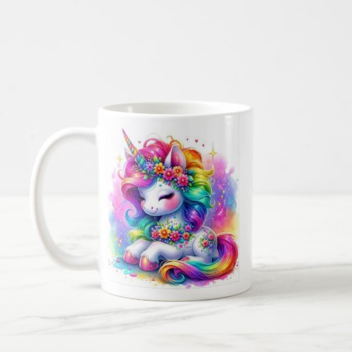 unicorn watercolor coffee mug