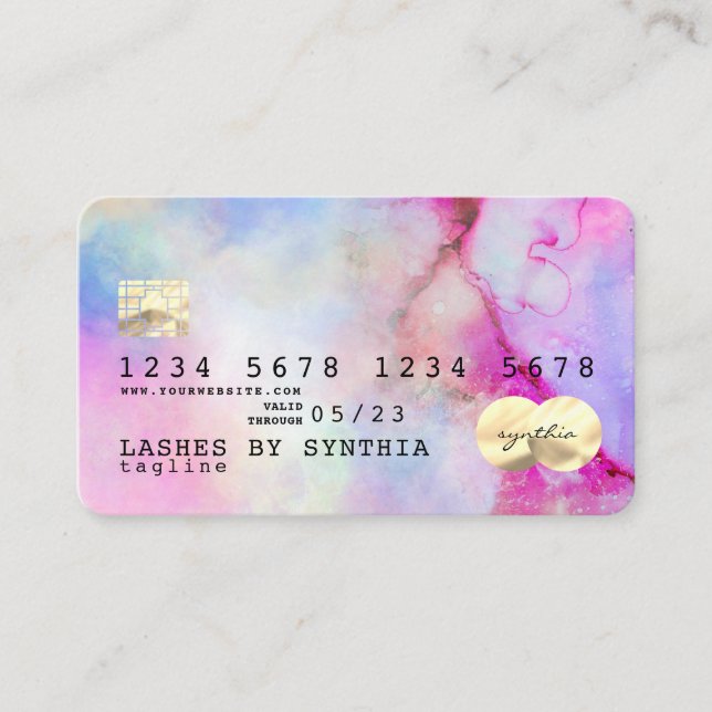 Unicorn  watercolor  Credit Card (Front)