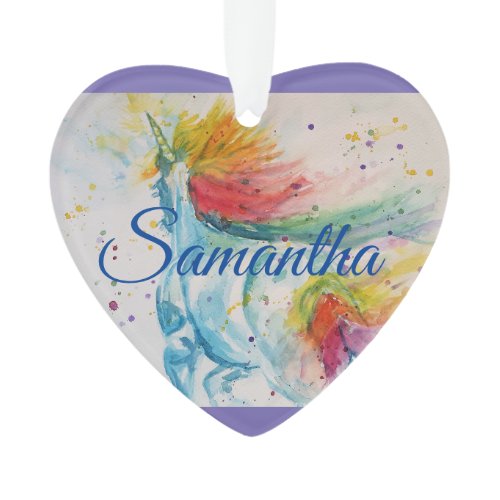 Unicorn Watercolor Girls Christmas Decoration