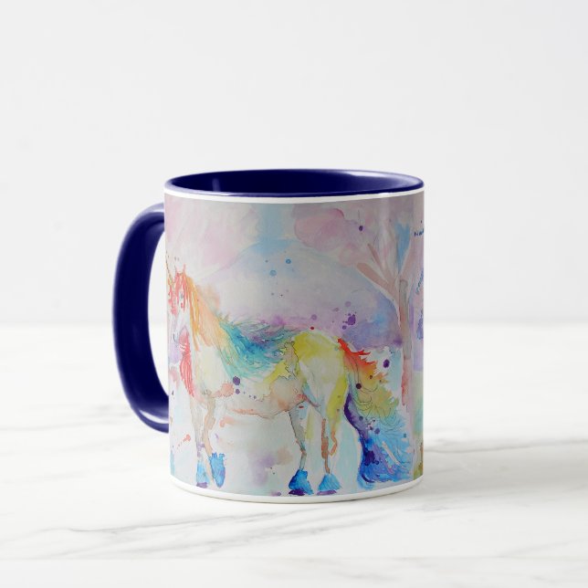Unicorn watercolor Girls Ladies Mug (Front Left)