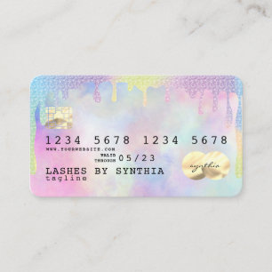 Unicorn  watercolor glitter drips Credit Card