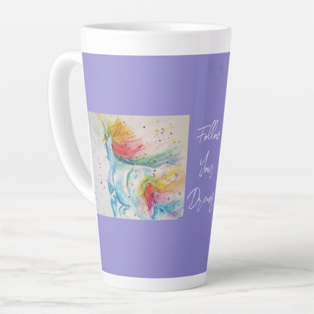 Unicorn Watercolor Painting Dreams Coffee Mug (Left Angle)