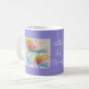 Unicorn Watercolor Painting Dreams Coffee Mug