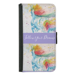 Unicorn Watercolor Painting Dreams Phone Samsung Galaxy S5 Wallet Case