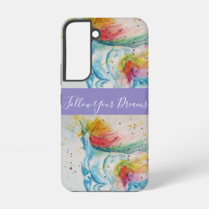 Unicorn Watercolor Painting Dreams  Samsung Galaxy S22 Case