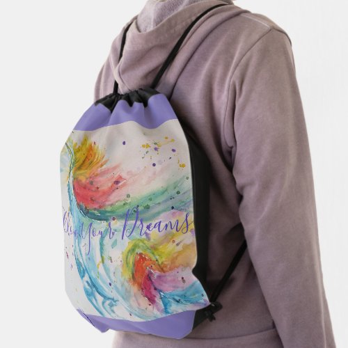 Unicorn Watercolor Painting Rainbow Girls Bag