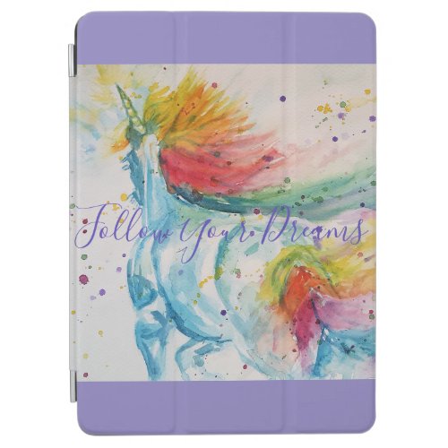 Unicorn Watercolor Painting Rainbow Girls Gifts iPad Air Cover