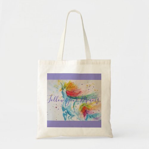 Unicorn Watercolor Painting Rainbow Girls Gifts Tote Bag