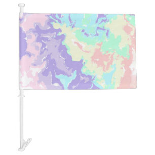 Unicorn Watercolor Pastels Car Flag