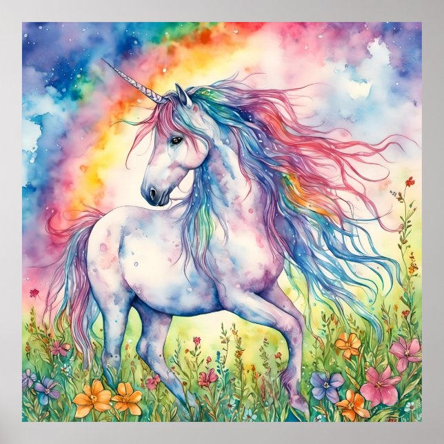 Unicorn Watercolor Poster (Front)