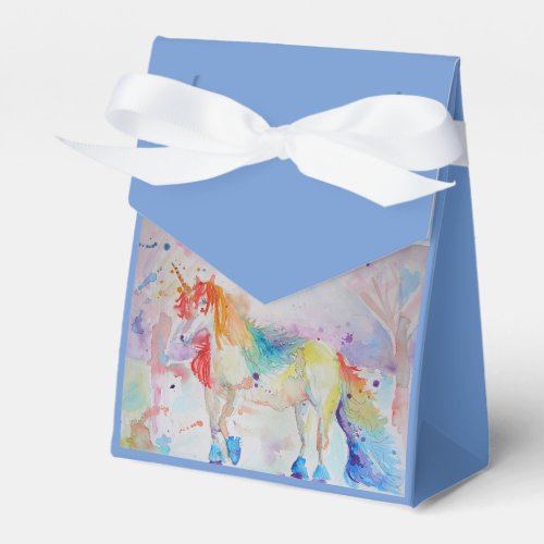 Unicorn Watercolour Birthday Party Cake Favor Box