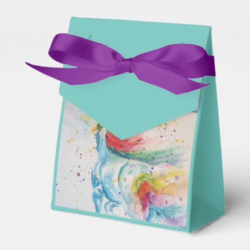 Unicorn Watercolour Birthday Party Cake Favor Box