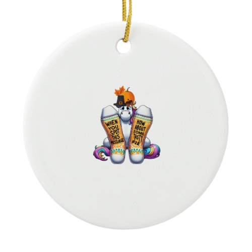 Unicorn Wearing Socks Men Women Kids Boys Girls Th Ceramic Ornament