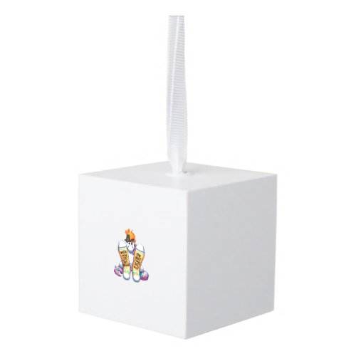 Unicorn Wearing Socks Men Women Kids Boys Girls Th Cube Ornament