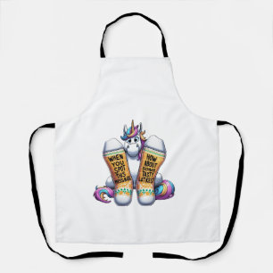 Unicorn Wearing Socks Men Women Kids Teens Hanukka Apron