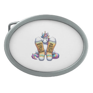 Unicorn Wearing Socks Men Women Kids Teens Hanukka Belt Buckle