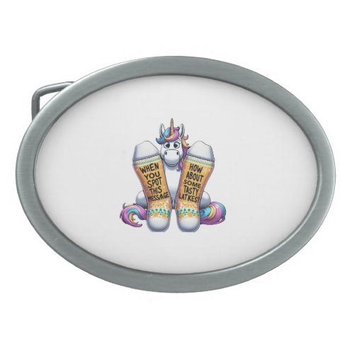 Unicorn Wearing Socks Men Women Kids Teens Hanukka Belt Buckle