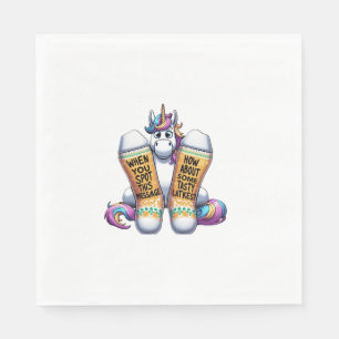 Unicorn Wearing Socks Men Women Kids Teens Hanukka Napkins