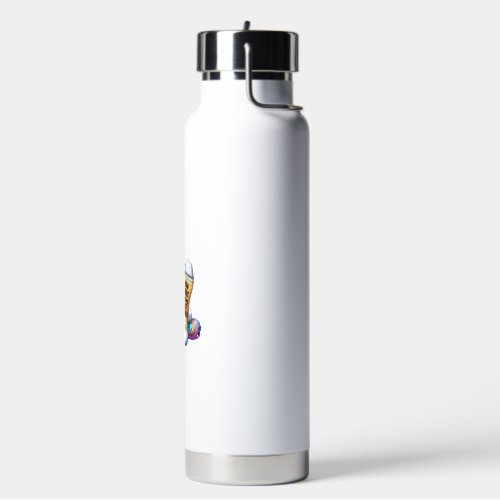 Unicorn Wearing Socks Men Women Kids Teens Hanukka Water Bottle