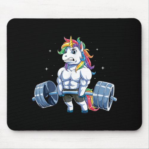 Unicorn Weightlifting Deadlift Fitness Gym Mouse Pad
