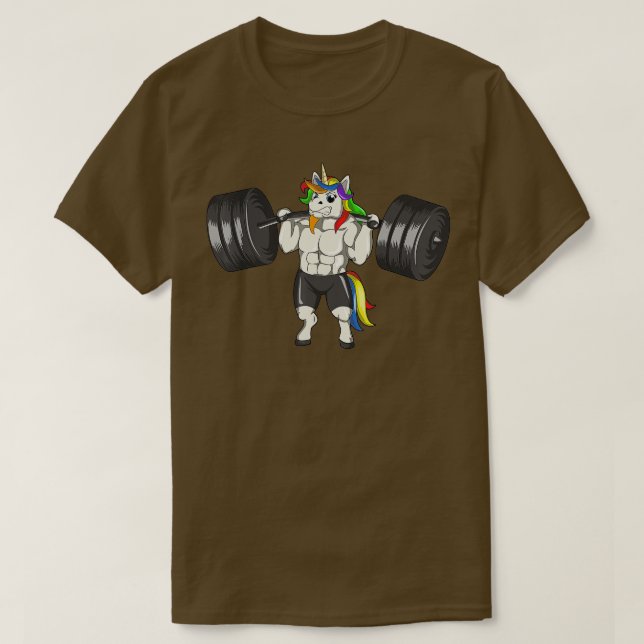Unicorn Weightlifting Deadlift Funny Workout Fitne T-Shirt (Design Front)
