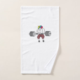 Unicorn Weightlifting Fitness Gym Bodybuilding Tan Hand Towel