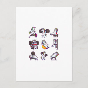 Unicorn Weightlifting Powerlifting Gym Workout Gir Postcard