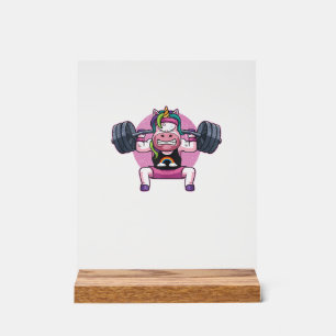 Unicorn Weightlifting Squat Fitness Workout Gym Gi Acrylic Sign