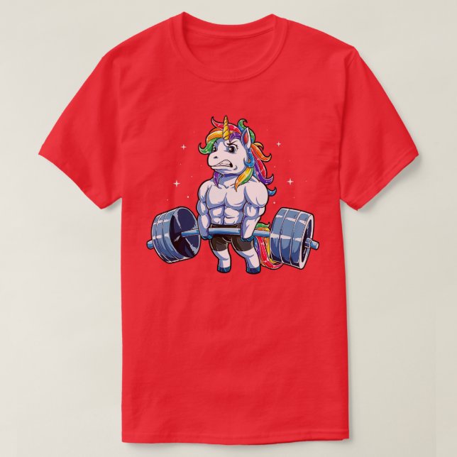 Unicorn Weightlifting T  Deadlift Fitness Gym Wome T-Shirt (Design Front)