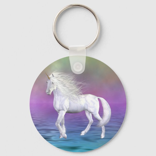 Unicorn White Beauty Keychain (Front)