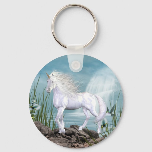 Unicorn White Beauty Keychain (Front)