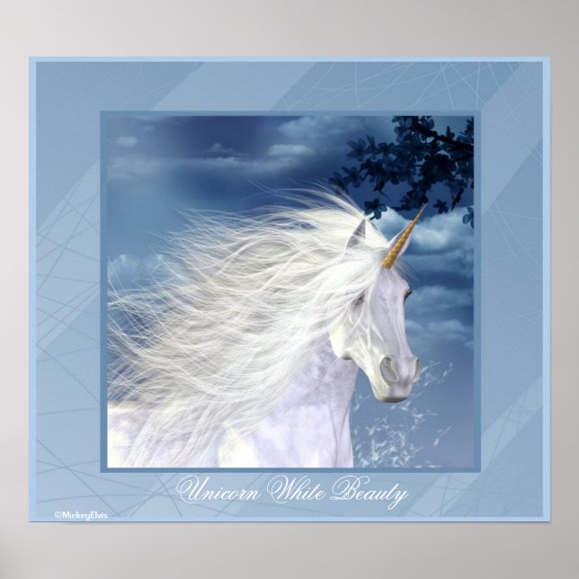 Unicorn White Beauty Poster (Front)