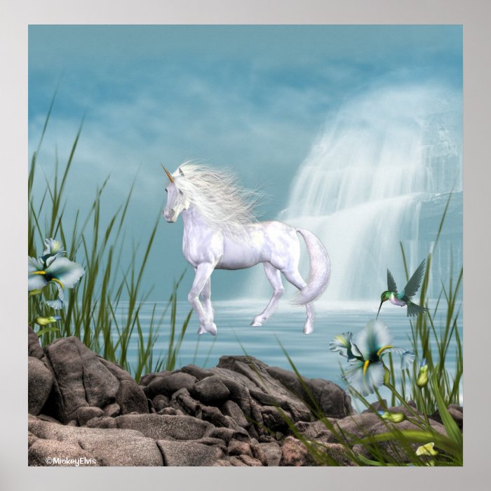 Unicorn White Beauty Poster