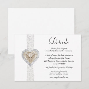 Unicorn White Lace Wedding Details Enclosure Card