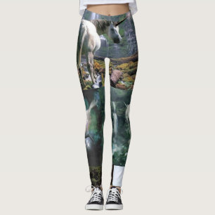 unicorn white long leggings wildlife
